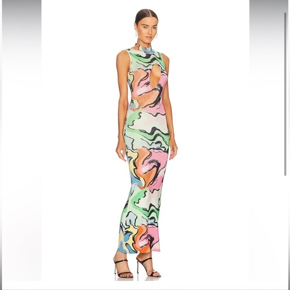 Multicolor Abstract Maxi Dress - Picture 3 of 13